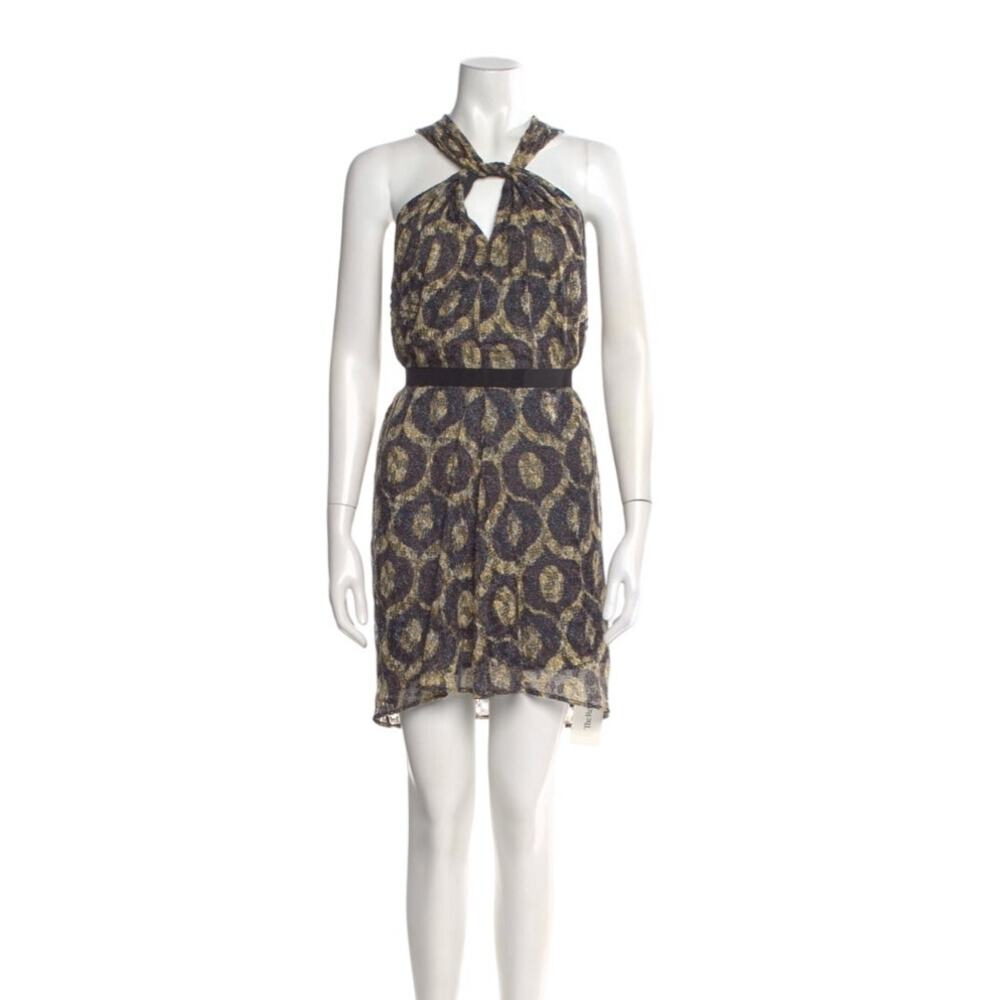 Isabel Marant halter neck keyhole dress silk blend